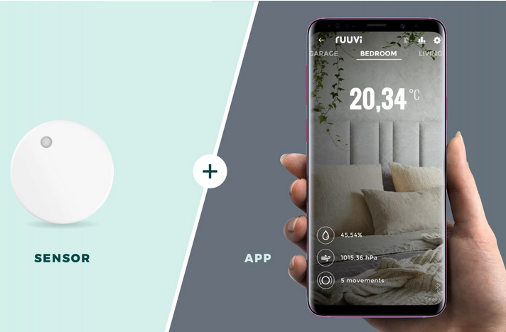 Ruuvi Tag. Nur Sensor und App wird benötigt.